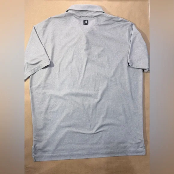 FootJoy Performance Golf Polo Men’s XL – Gray Stretch Shirt w/ Floral Collar - Picture 3 of 9